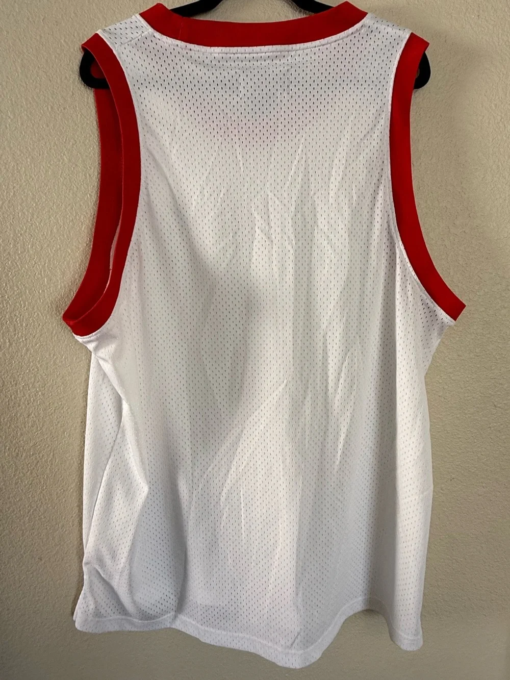 Jordan White & Red Mesh Basketball Jersey Size XL